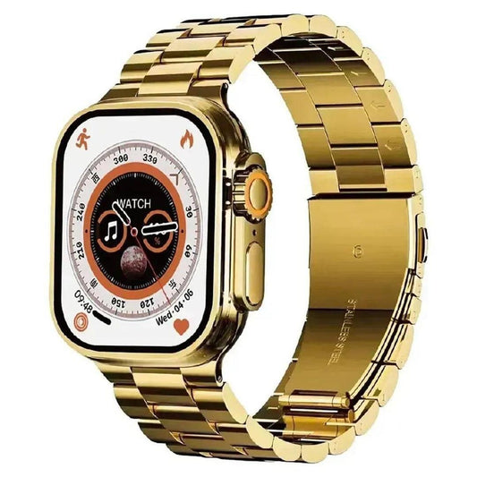 Smart Watch with Heart Rate Monitoring - 1 Pc Health Tracker in Gold & Orange