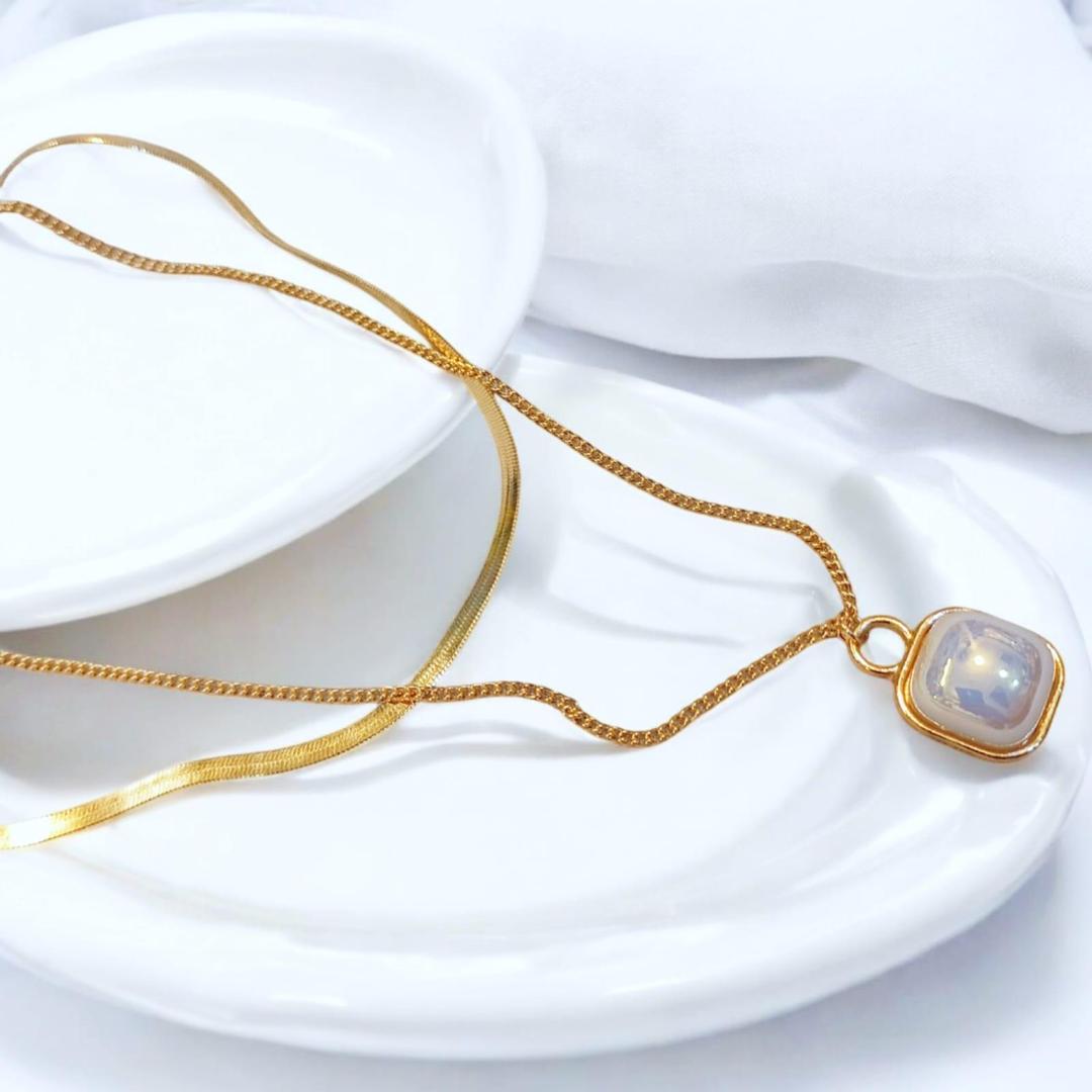 Multi Layered Gold Plated Pearl Necklace - 1 Pc for Women